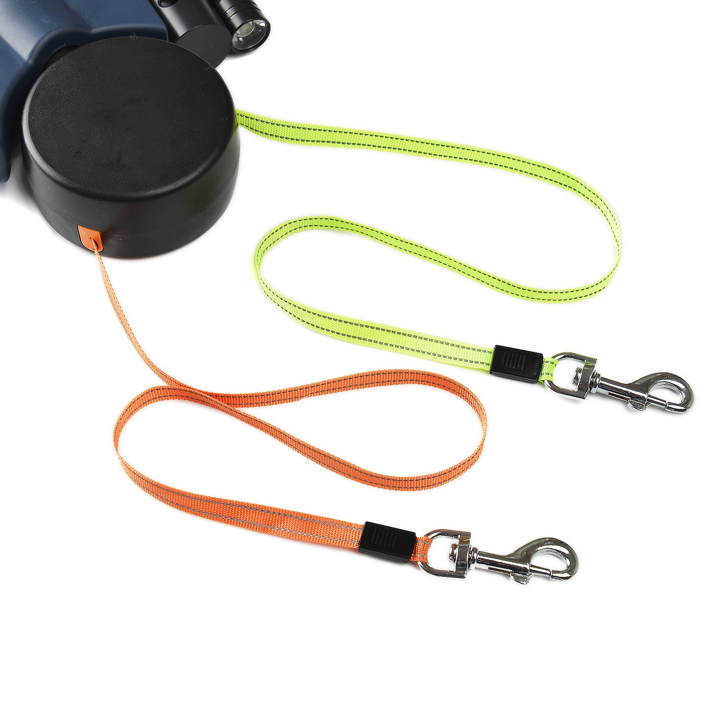 360° Retractable Dog Leash with LED Light & Waste Bag Holder
