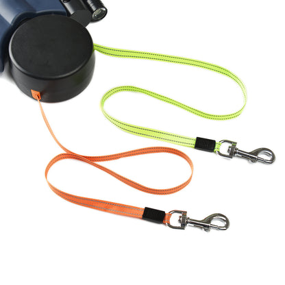 360° Retractable Dog Leash with LED Light & Waste Bag Holder